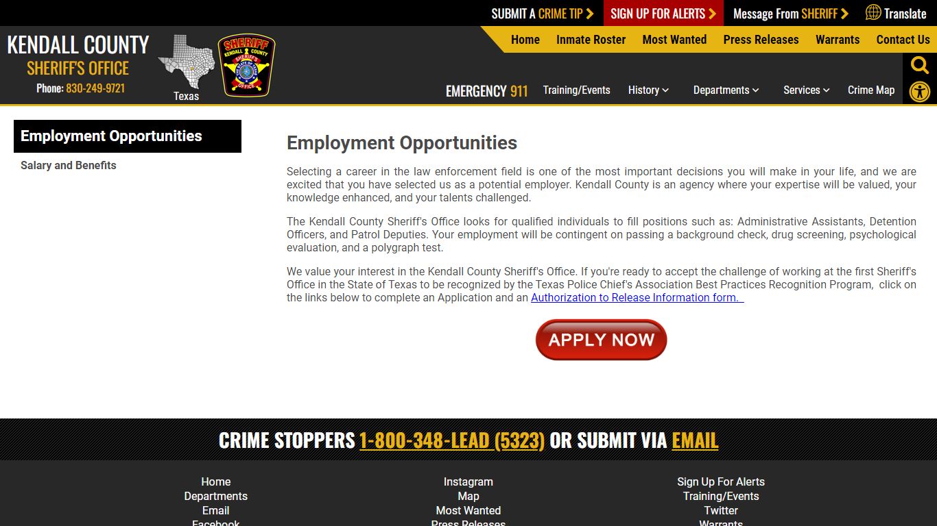 Employment Opportunities | Kendall County Sheriffs Office